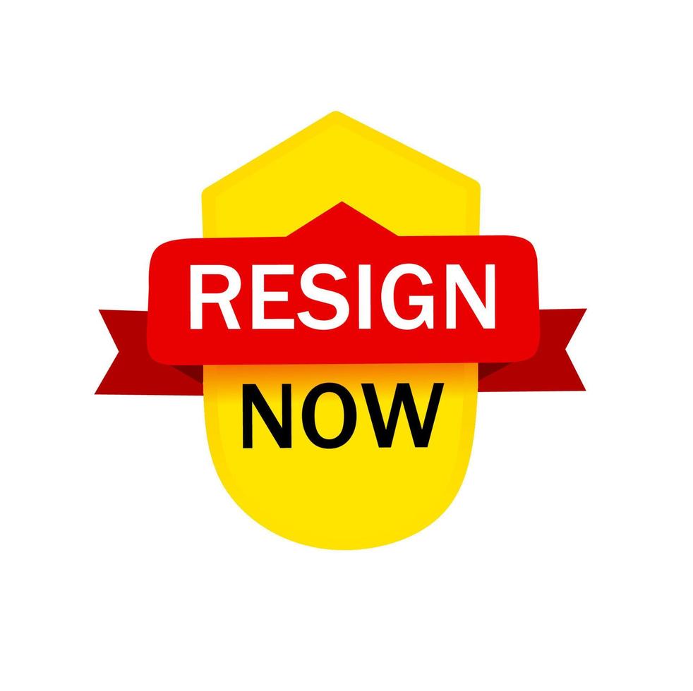 Resign now banner template flat style vector. vector