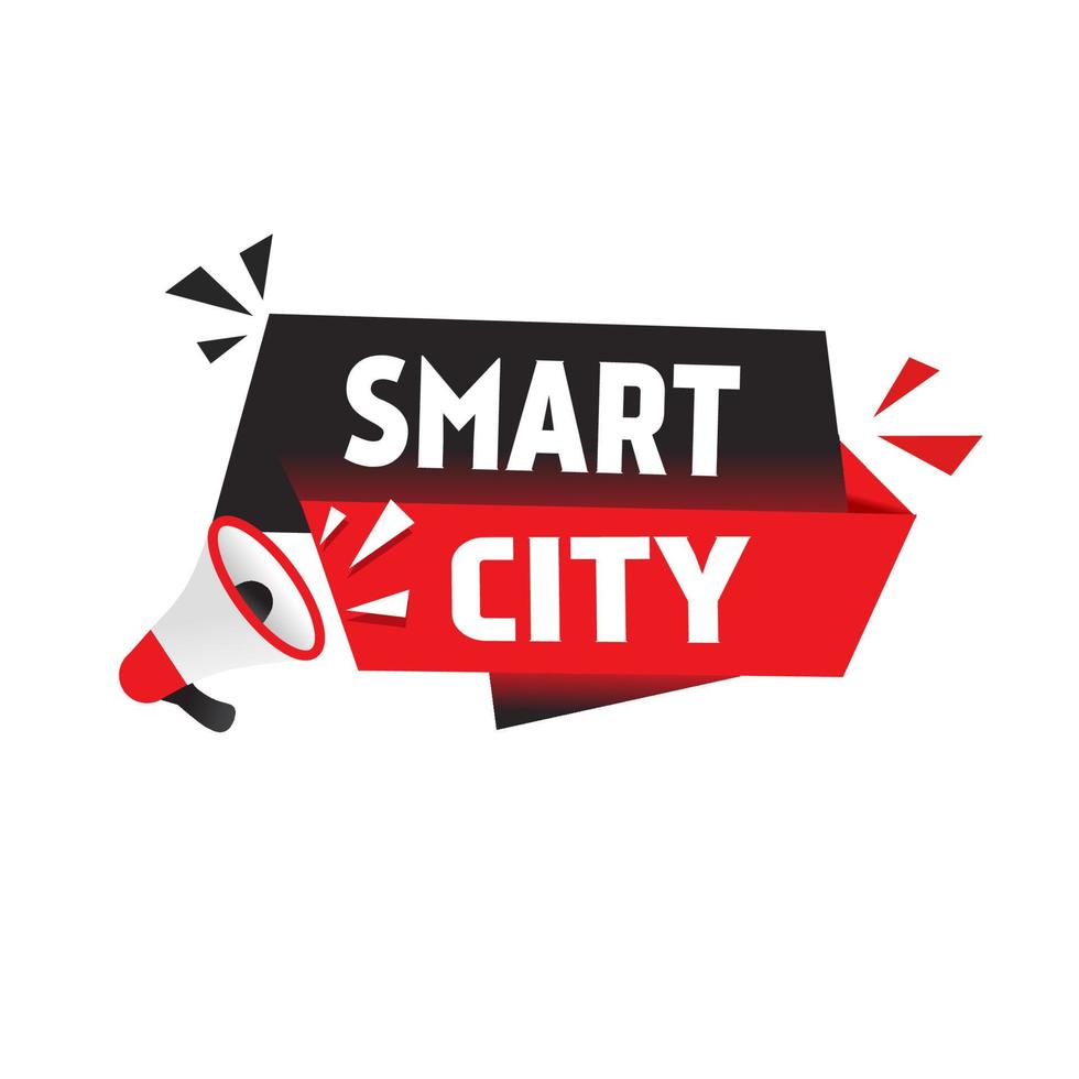 Smart City text message. banner design. vector
