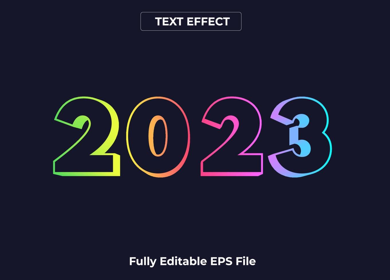 New Year 2023 Text Effect Design in Vector