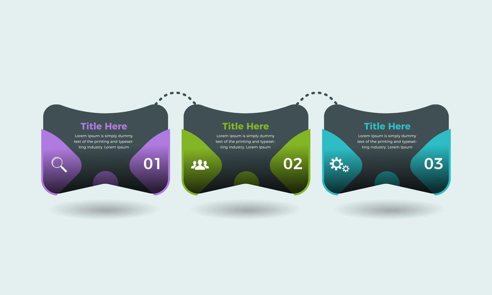 Modern infographic design template with 3 options or steps, business infographic concept design vector