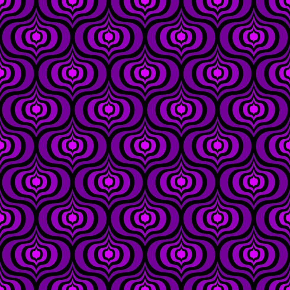 BLACK SEAMLESS VECTOR BACKGROUND IN ART DECO STYLE WITH LILAC ABSTRACT ELEMENTS