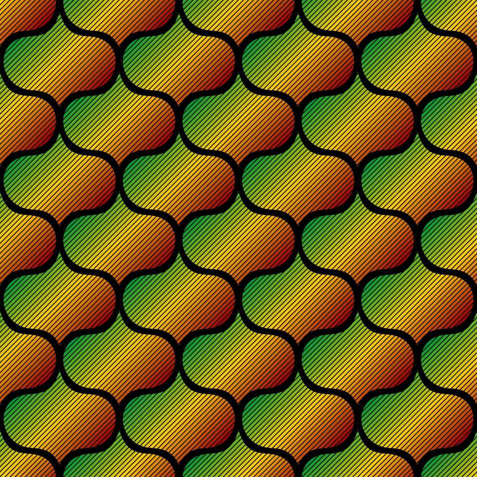 BLACK SEAMLESS VECTOR BACKGROUND IN ART DECO STYLE WITH MULTICOLORED ABSTRACT ELEMENTS