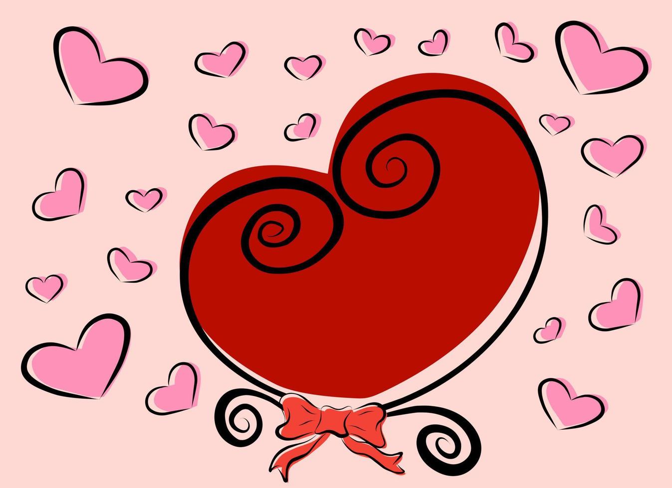 hearts valentine pink vector illustration