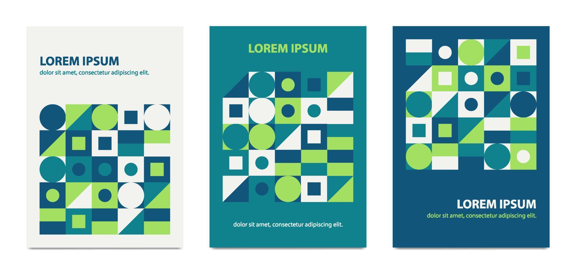 Set of bauhaus abstract geometric cover background. Template for annual report, cover notebook, poster, etc vector