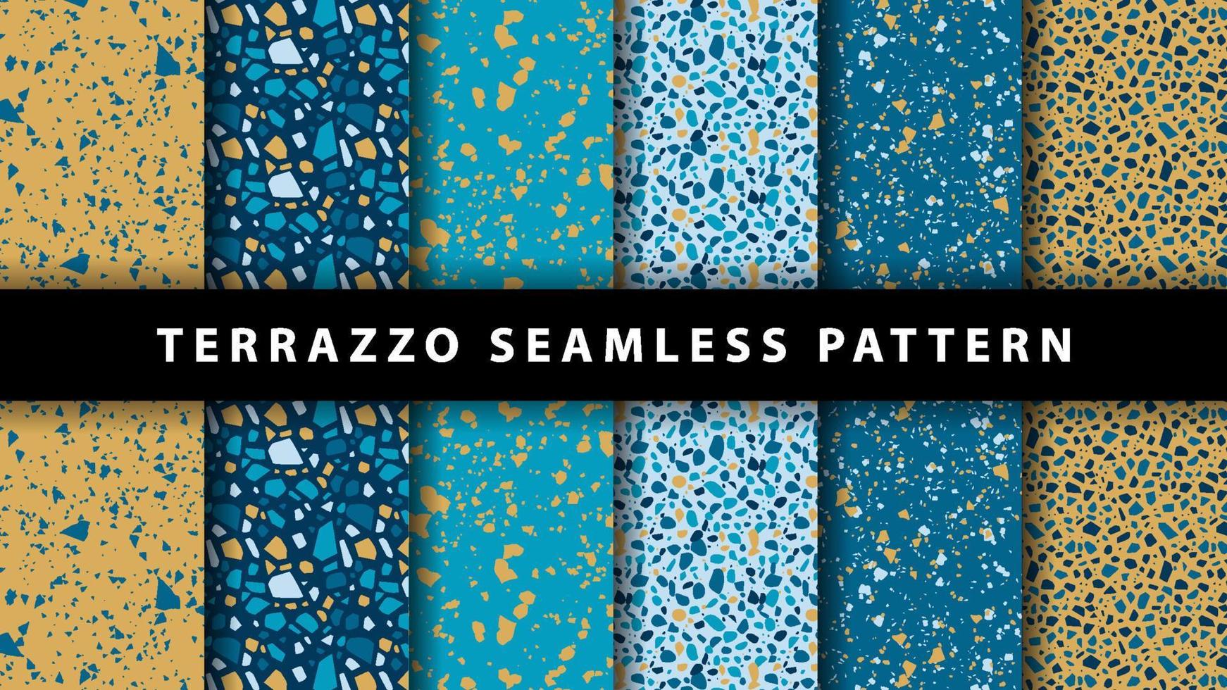 Set of terrazzo seamless patterns. Terrazzo floor pattern. Terrazzo seamless pattern. Collection of terrazzo pattern vector