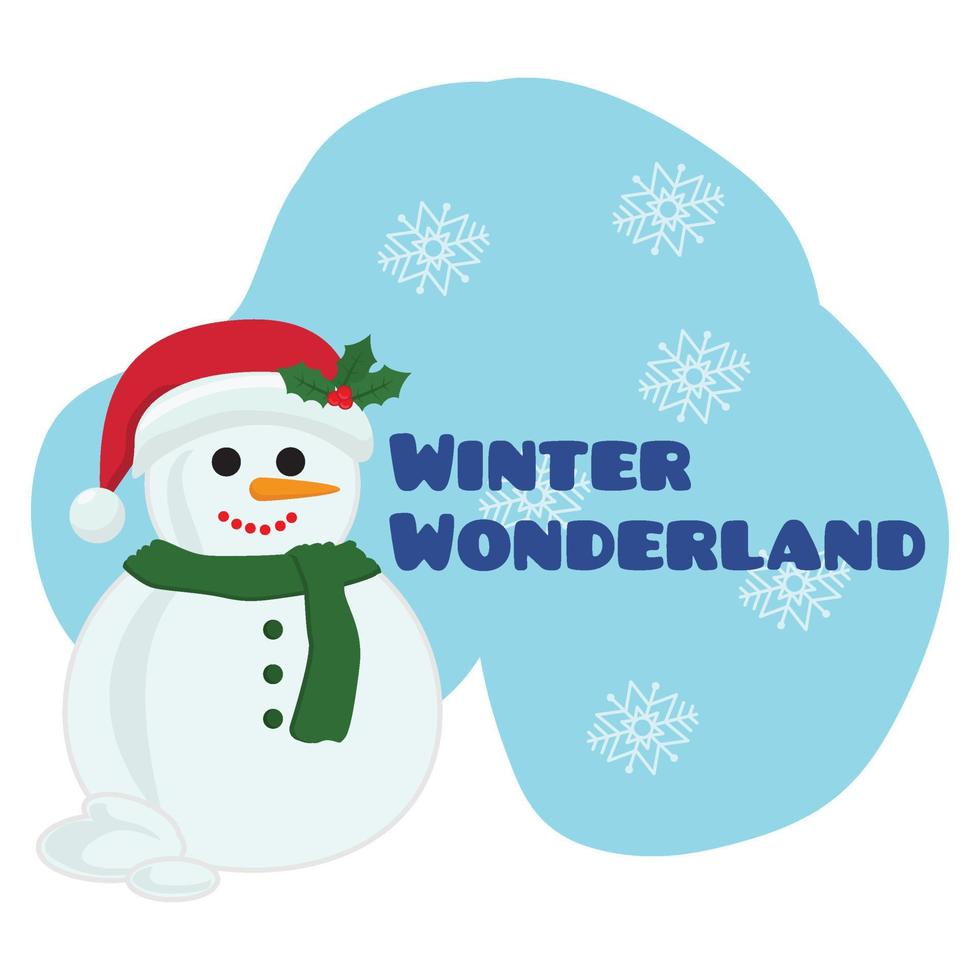 Christmas Greeting Card with snowman vector