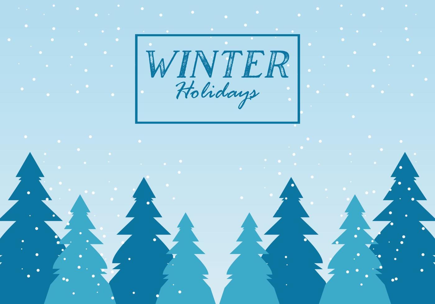 Winter is coming. Snowy night with firs, coniferous forest, light garlands, falling snow, and Woodland landscape for winter and new year holidays. Holiday winter landscape vector