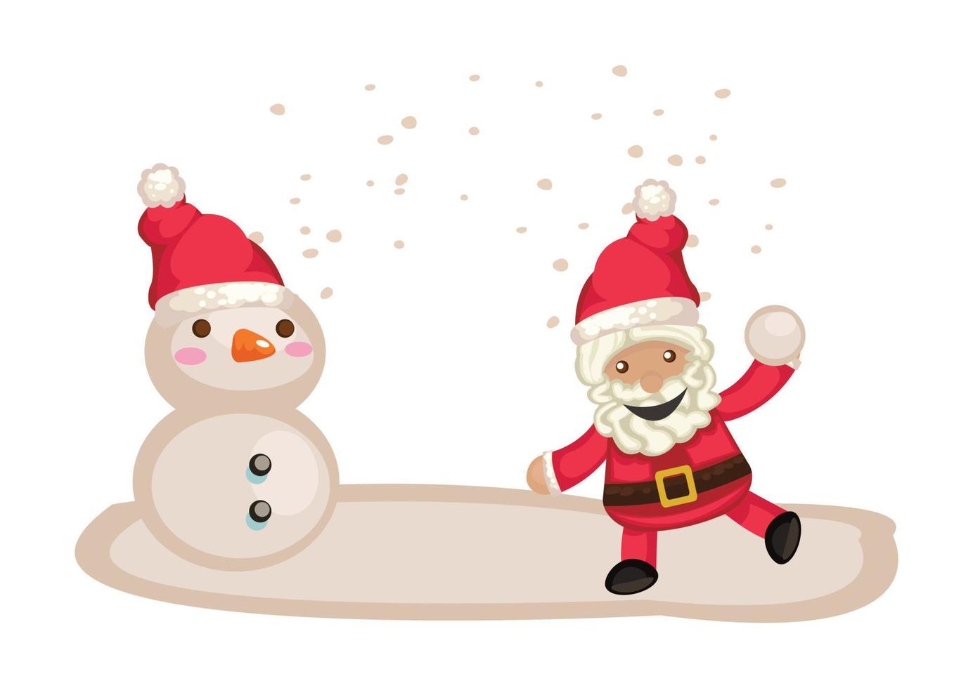 Santa Claus and Snowman vector