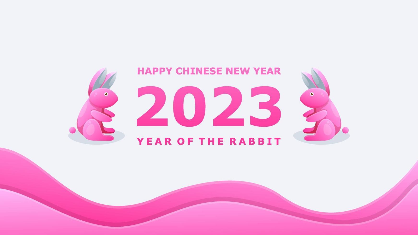 Happy chinese new year 2023 background. Year of rabbit. vector