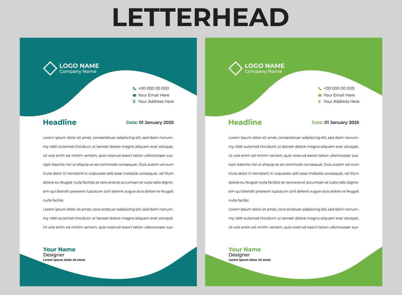 Clean Letterhead Design vector