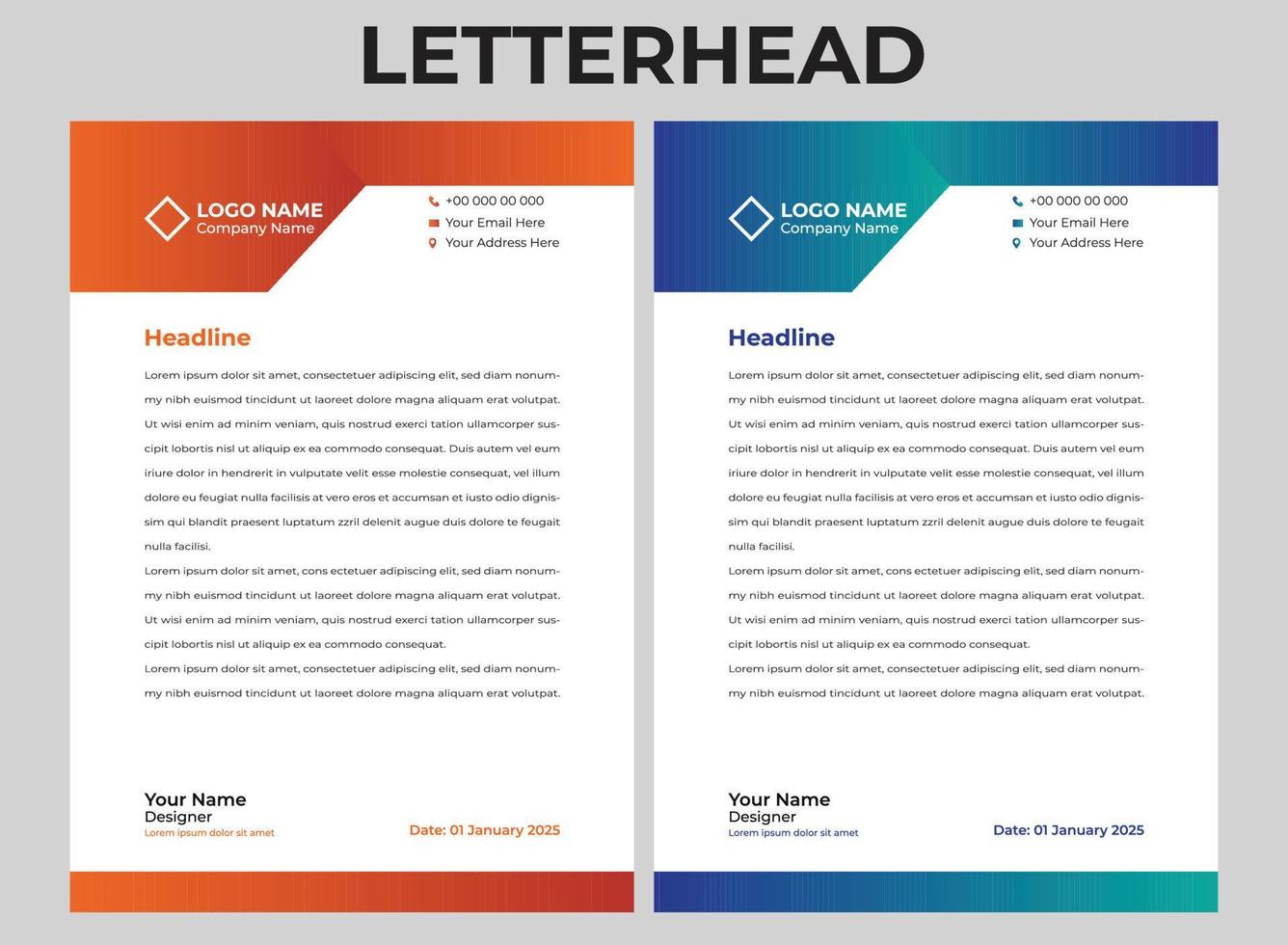 Simple Letterhead Design vector