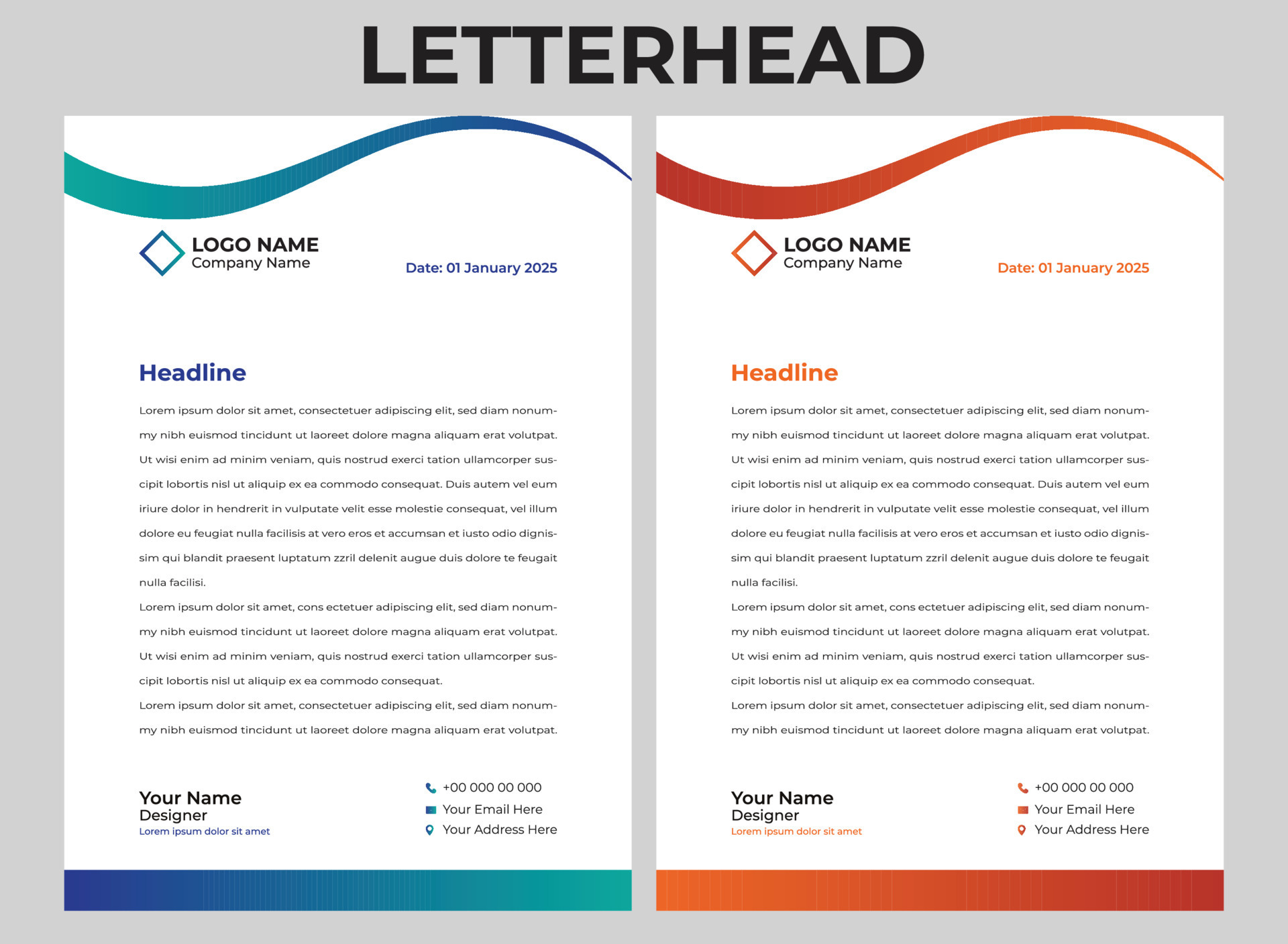 Simple Letterhead Design 16623774 Vector Art at Vecteezy