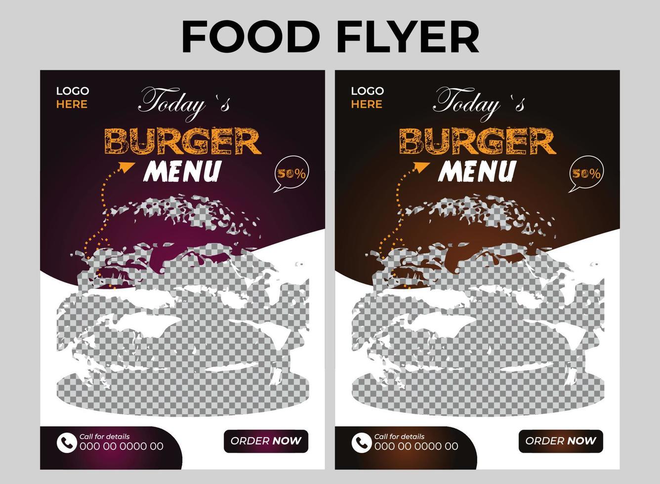 Food Menu Restaurants Flyer Ad Design vector