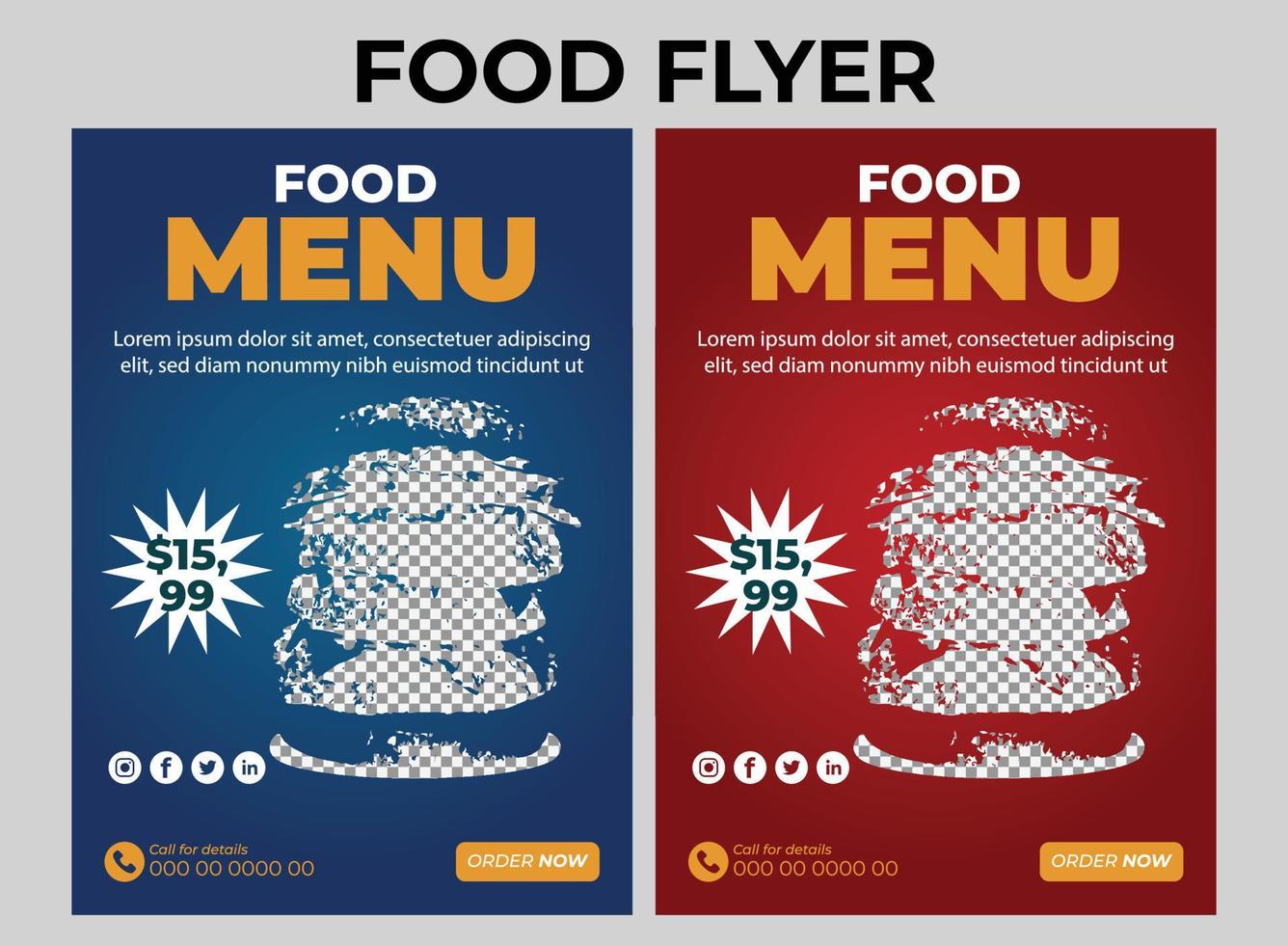 Food Menu Restaurants Flyer Ad Design vector