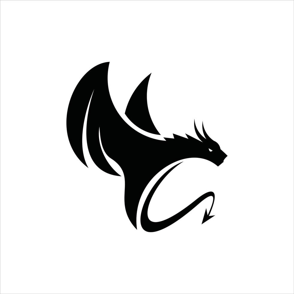 dragón logo vector silueta negro ilustración