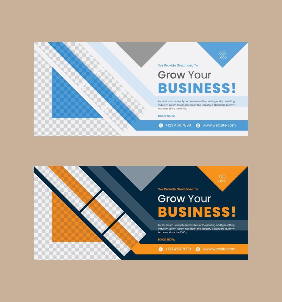 Corporate business social media design cover template web banner vector