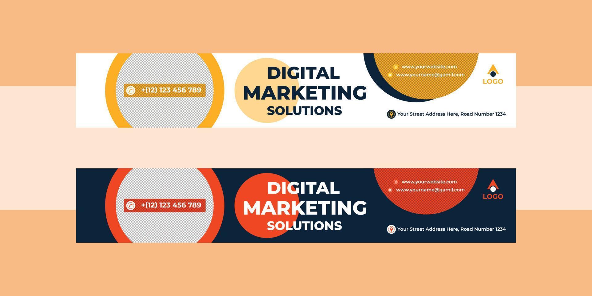 Modern email signature template or social media cover design vector