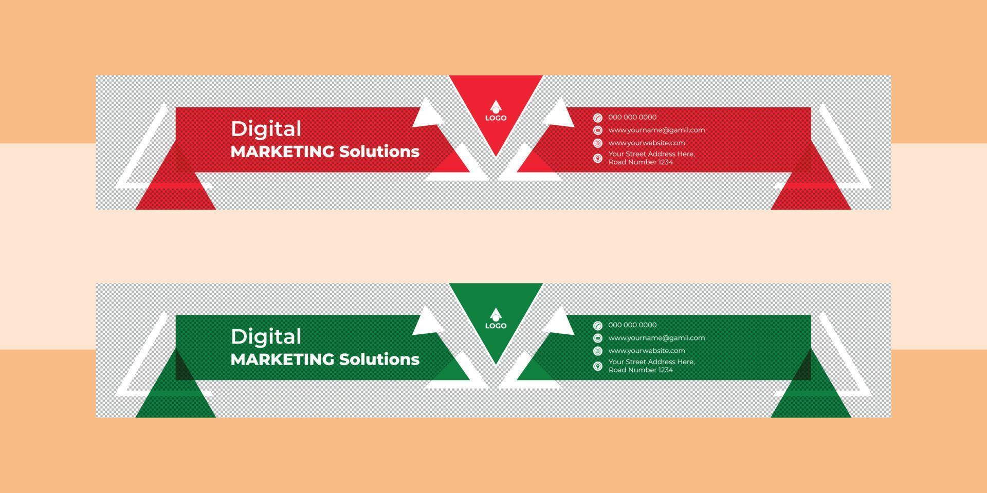 Modern email signature template or social media cover design vector