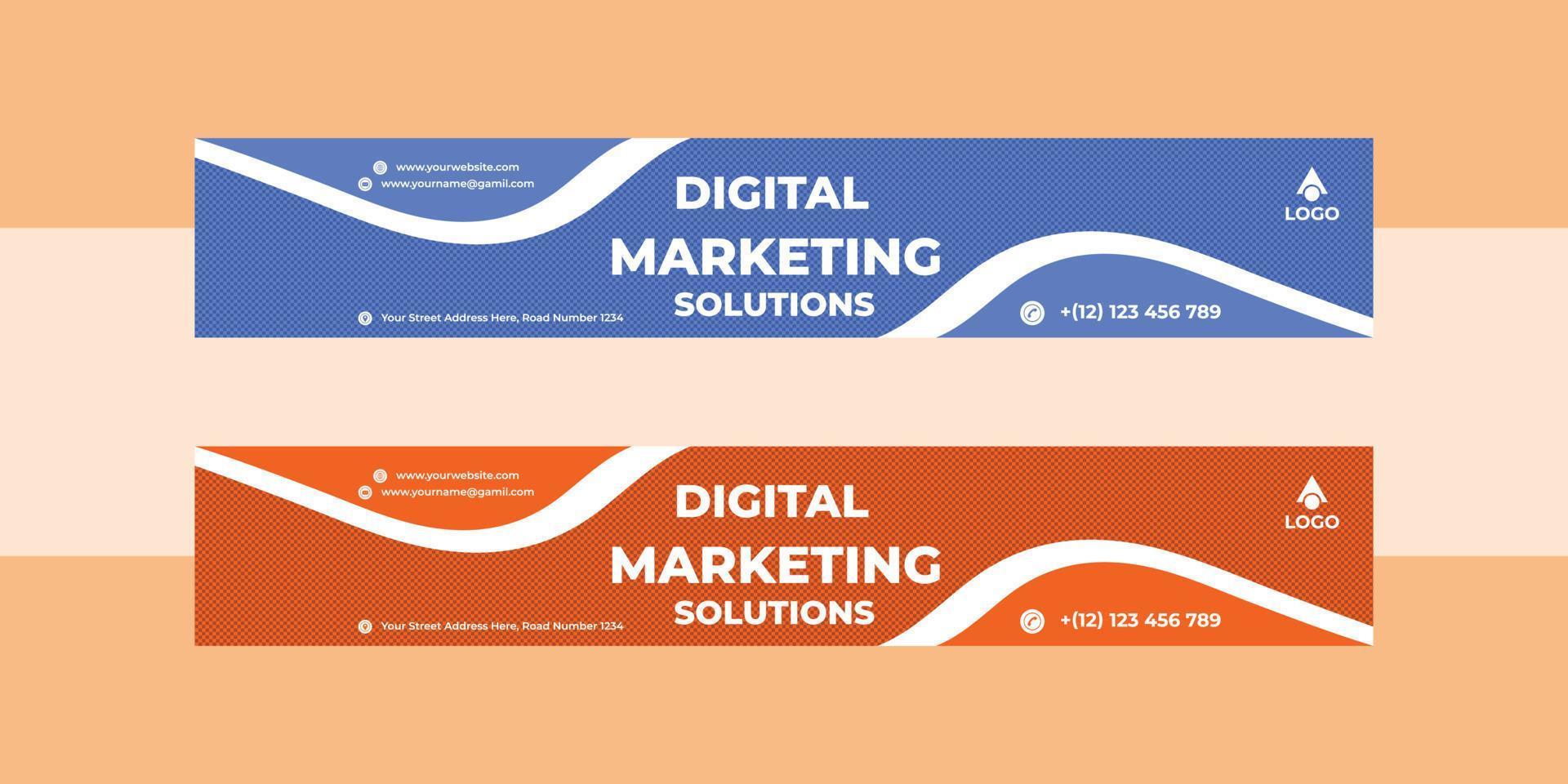 Modern email signature template or email  social media cover design vector