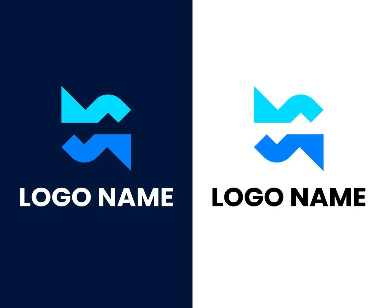 Initials Letter WS SW Geometric Simple Monogram Vector Logo Design