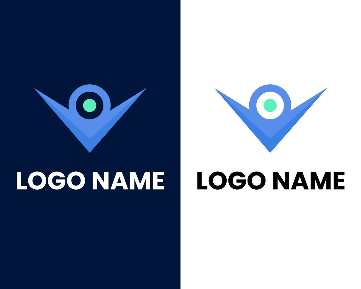 Logo design for letter V and Pin Map vector