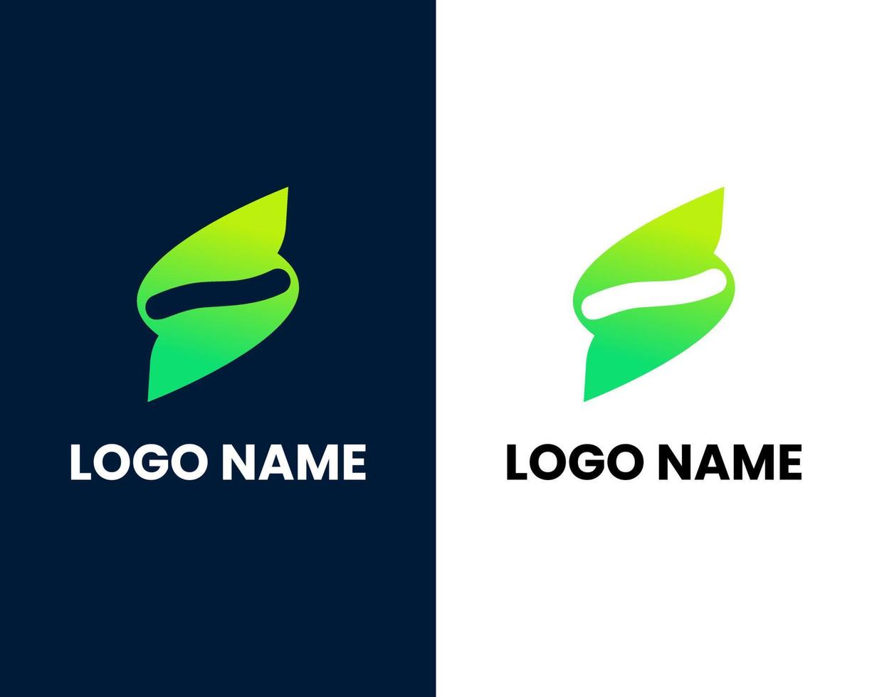 plantilla de vector de ilustración de diseño de logotipo de hoja de letra s