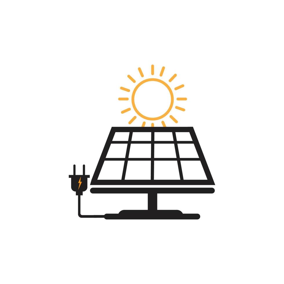 Solar logo energy icon vector