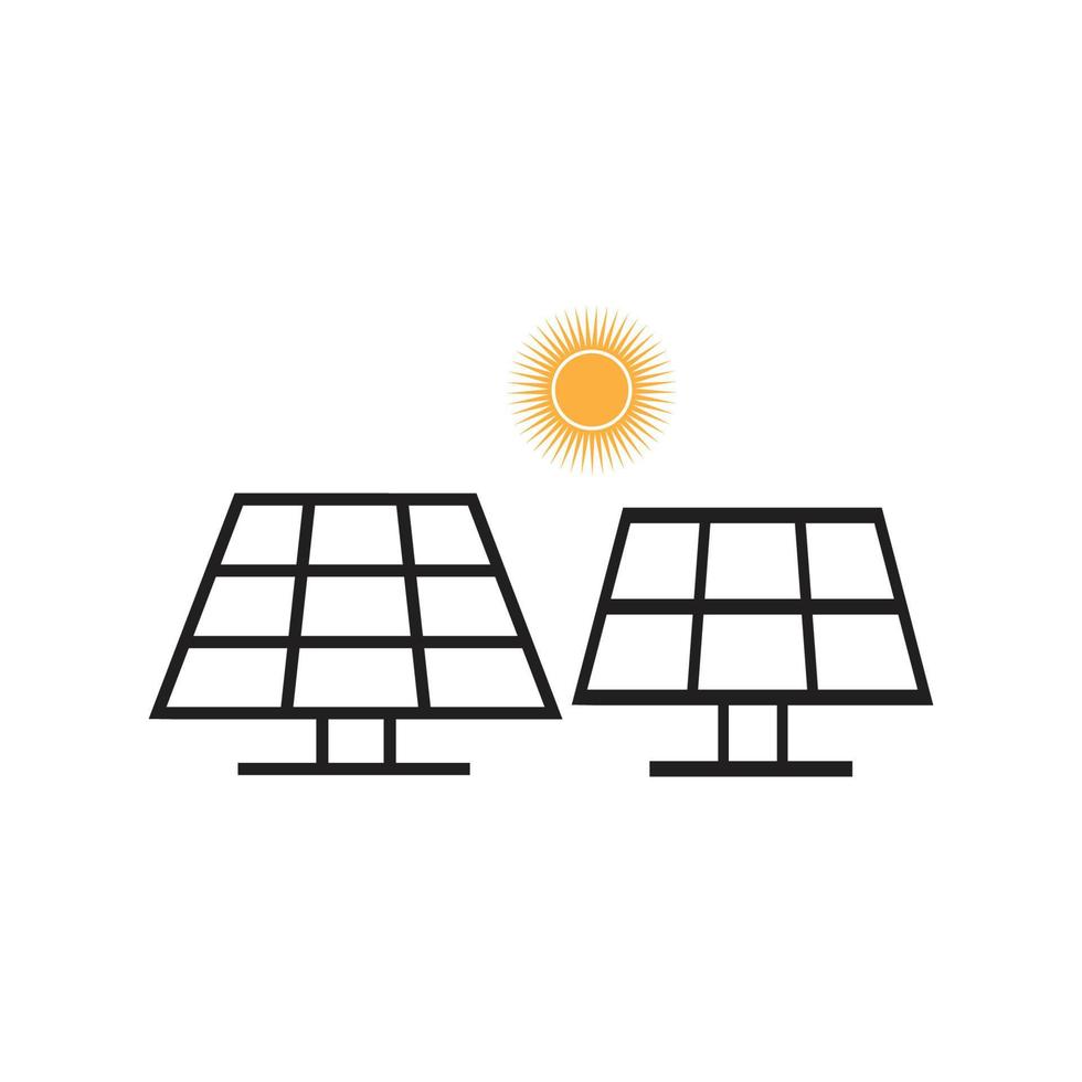 Solar logo energy icon vector