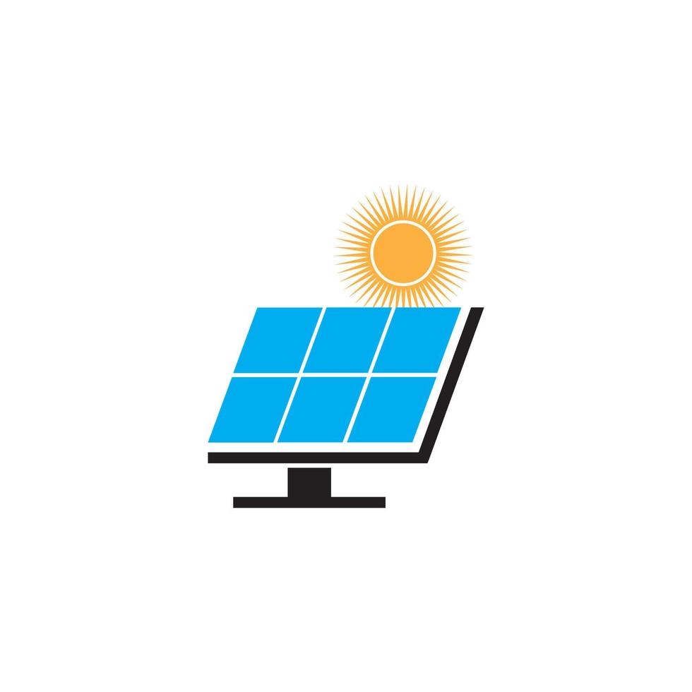 Solar logo energy icon vector