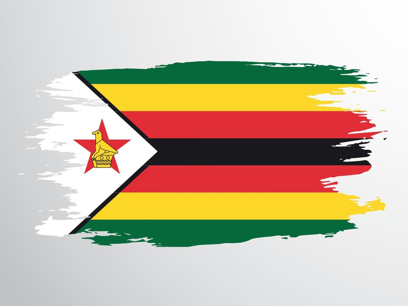Vector flag of Zimbabwe drawn with a brush