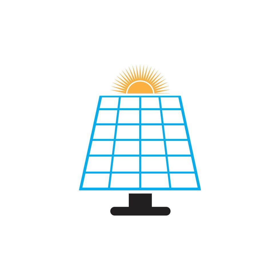 Solar logo energy icon vector