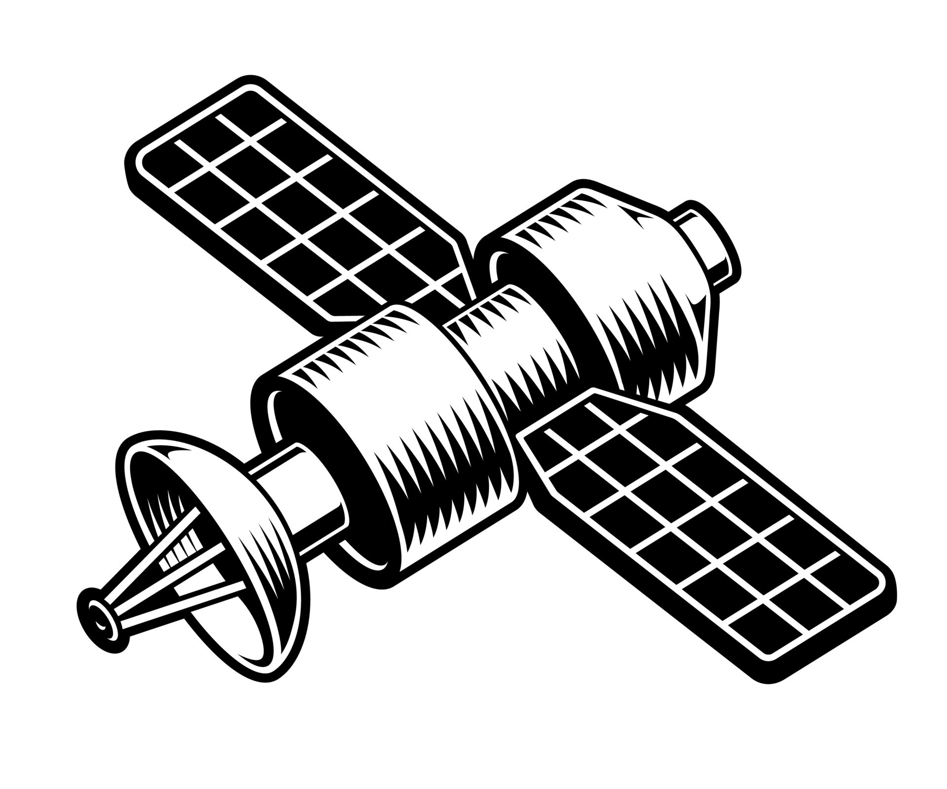 Satellite Clipart Black And White