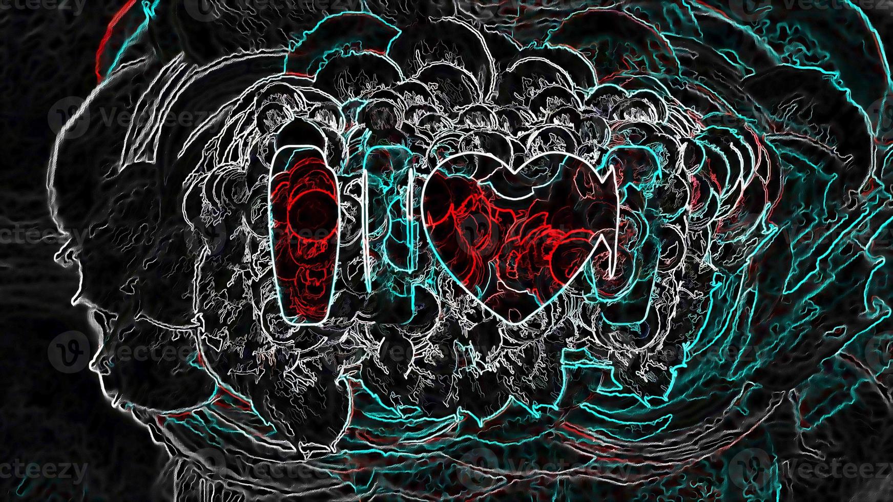 3D Rendering Romantic Hearts Background photo