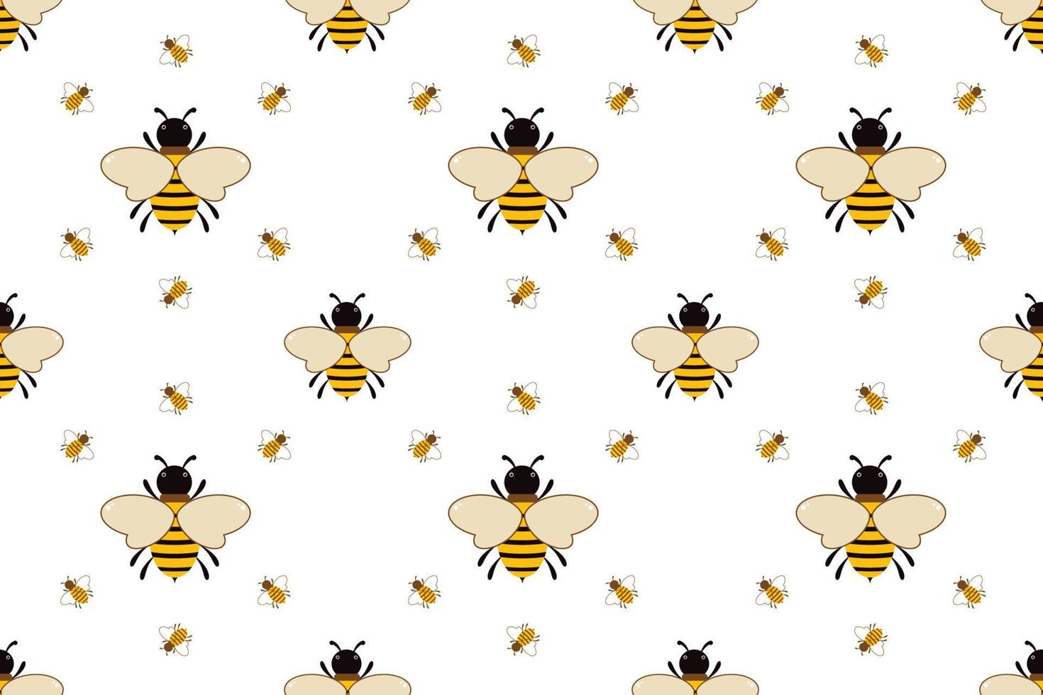 Vector seamless pattern with bees