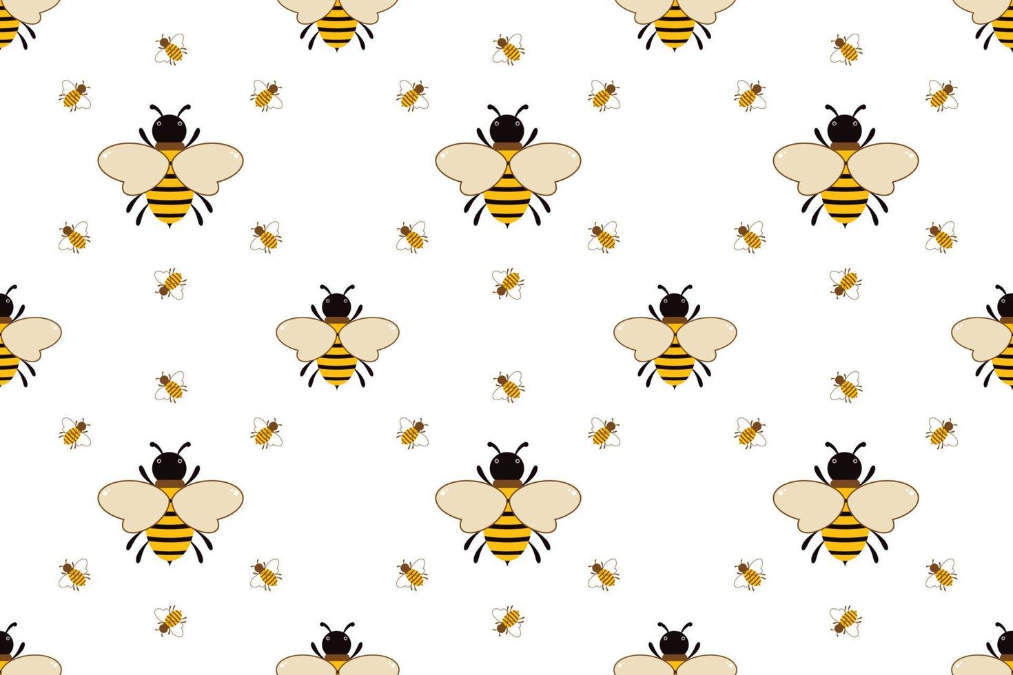 Vector seamless pattern with bees