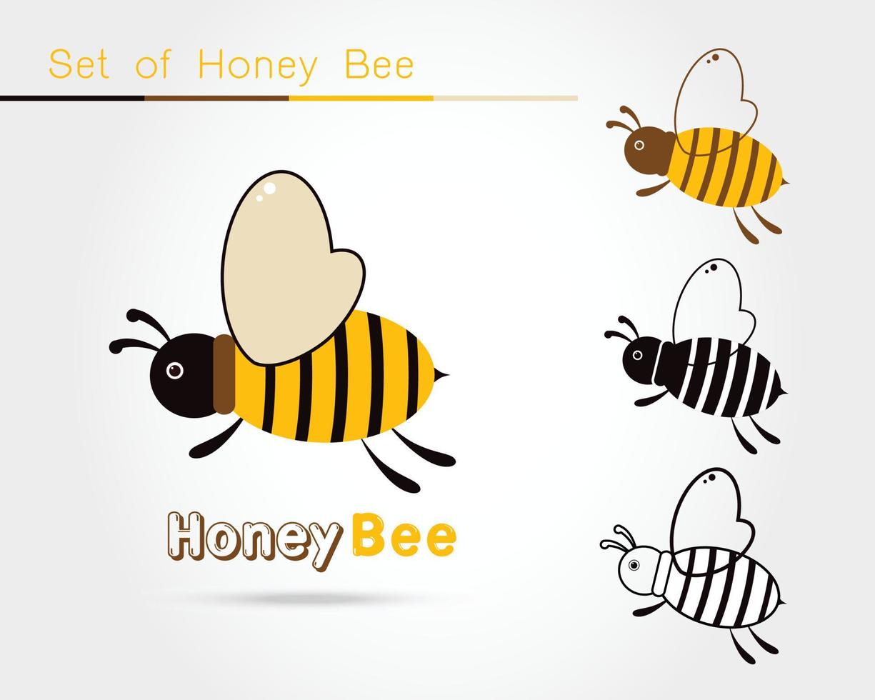 Bee icon isolated vector