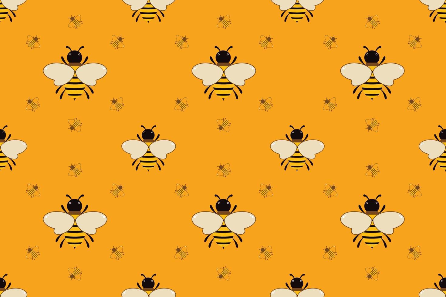 Vector seamless pattern with bees