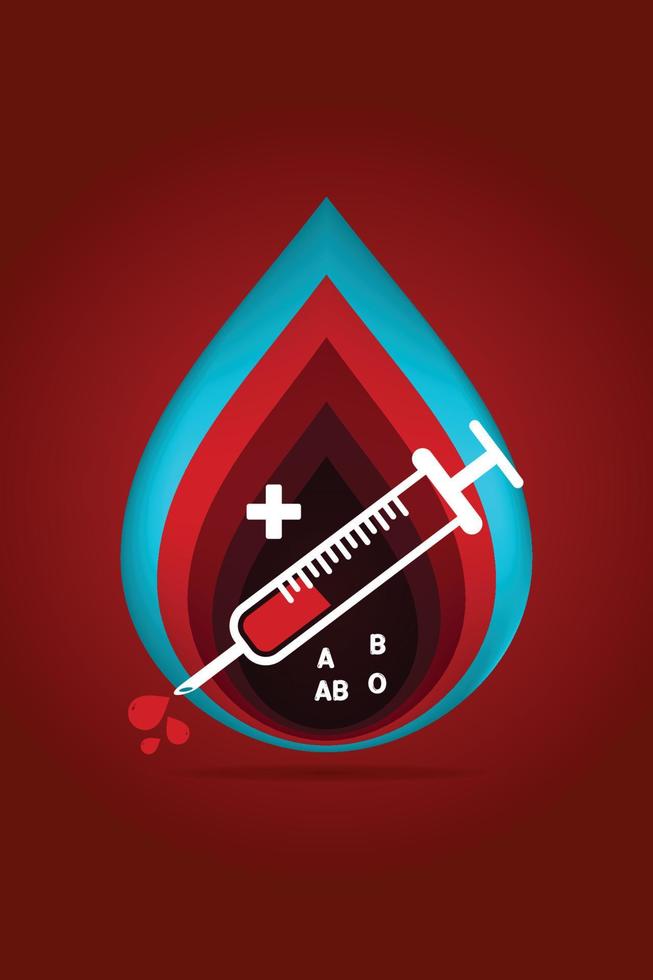 donación de sangre de logotipo vector