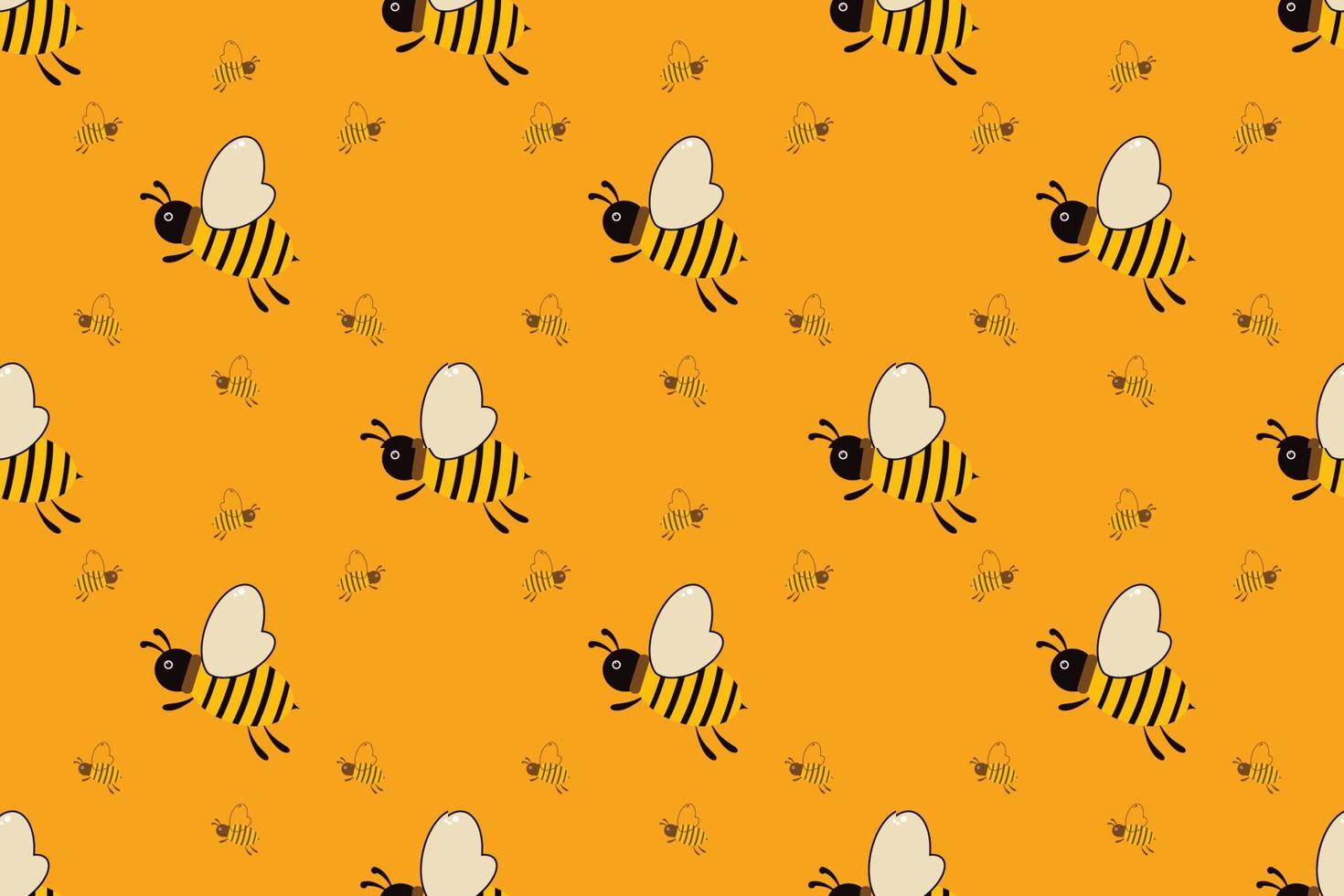 Vector seamless pattern with bees