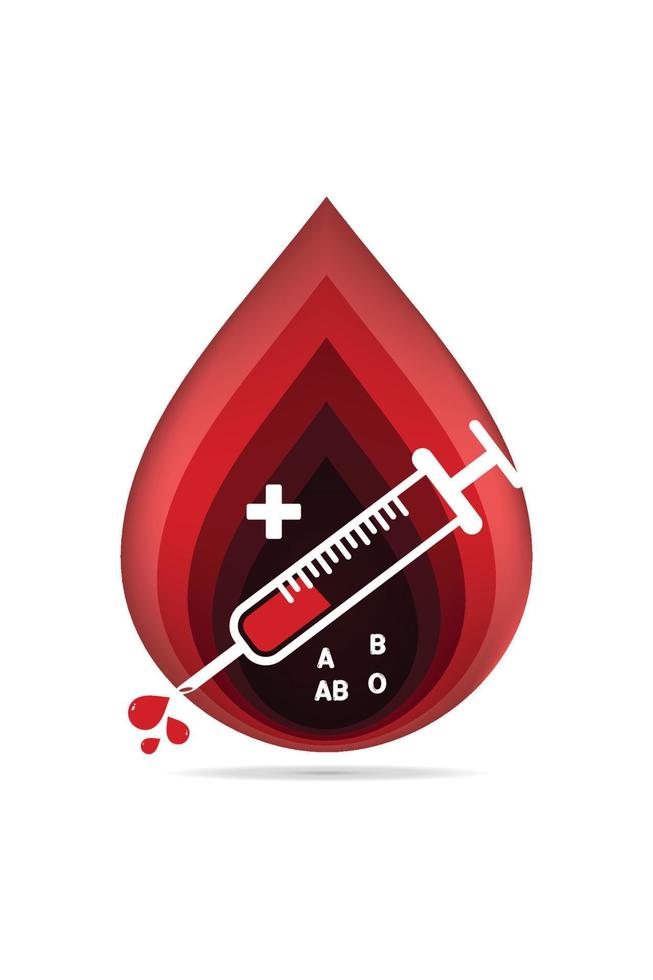 donación de sangre de logotipo vector