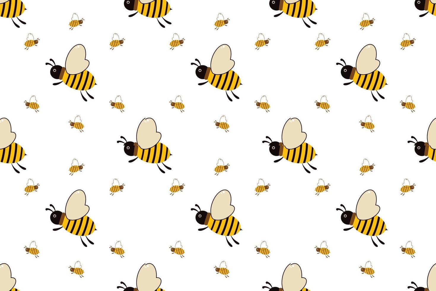 Vector seamless pattern with bees