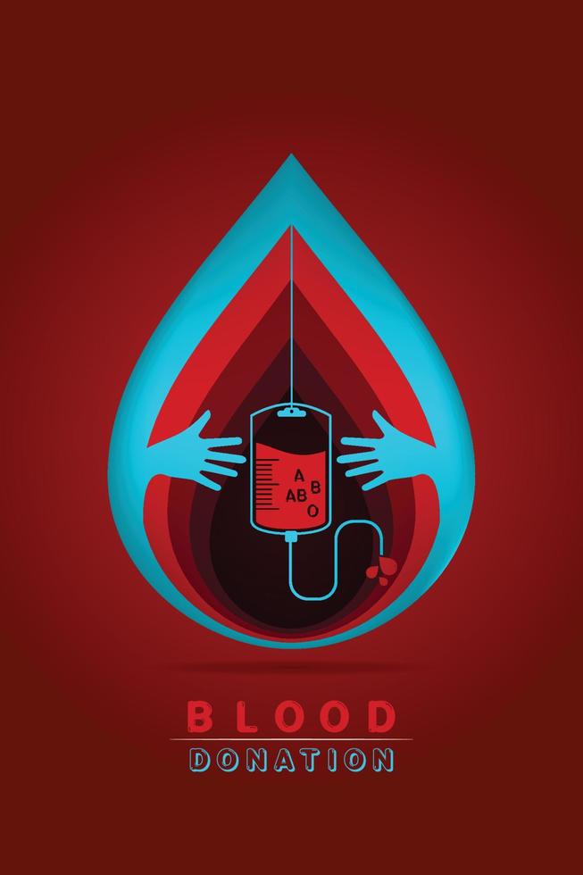 donación de sangre de logotipo vector