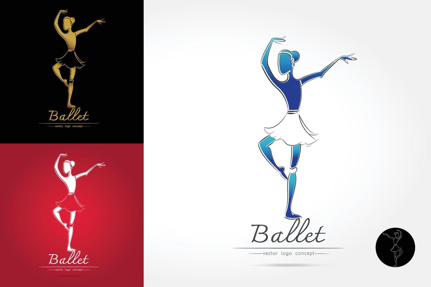 logotipo de ballet clásico vector