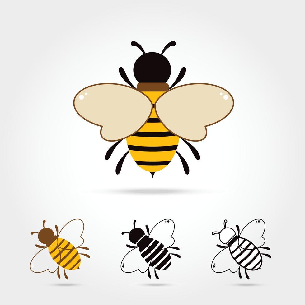 Bee icon isolated vector