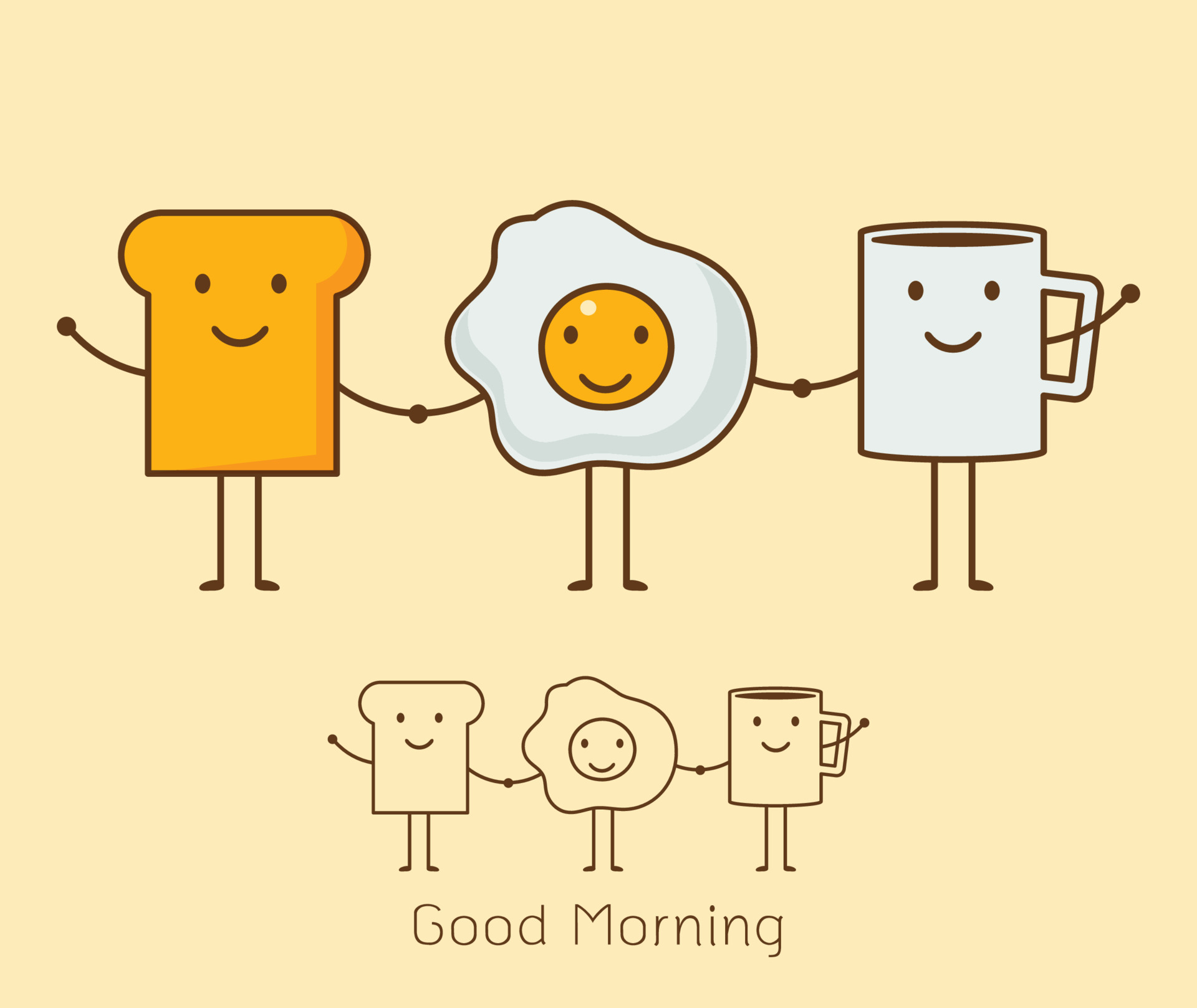 a coffee, eggs and toast Vector illustration. 16625141 Vector Art at