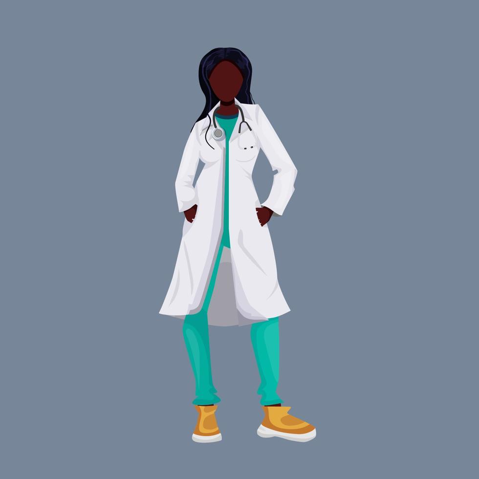 día nacional de la mujer médica. doctora en bata. plantilla para banner, publicidad, postal. Equipo medico. ilustración vectorial mujer fuerte. vector