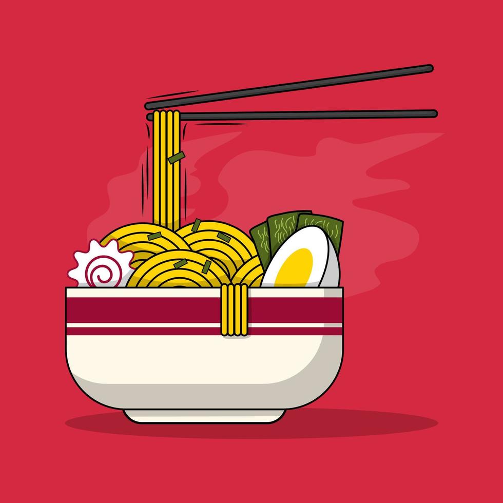 Illustration Ramen cartoon vector