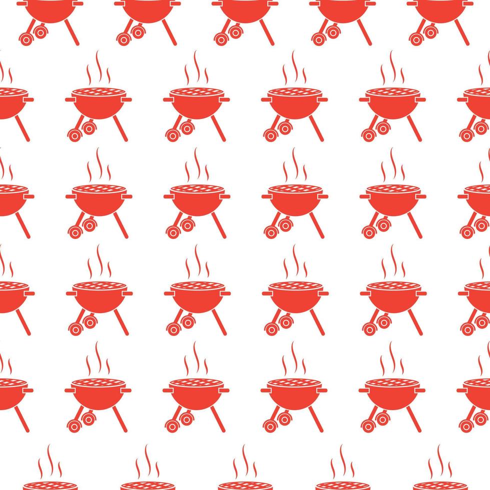 Grill Barbecue, BBQ Vector Icon Seamless Background Pattern