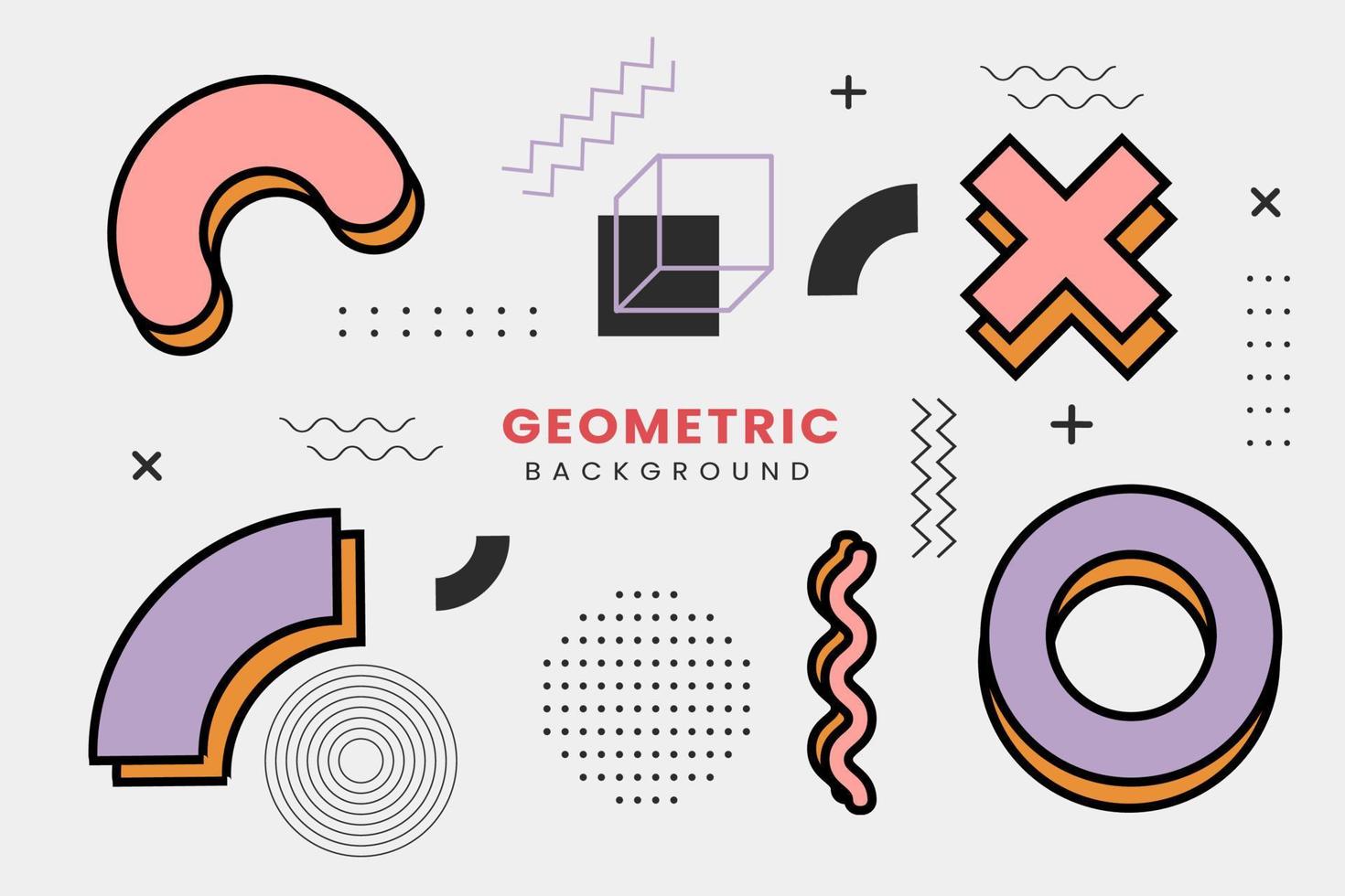 memphis minimalist geometric background vector