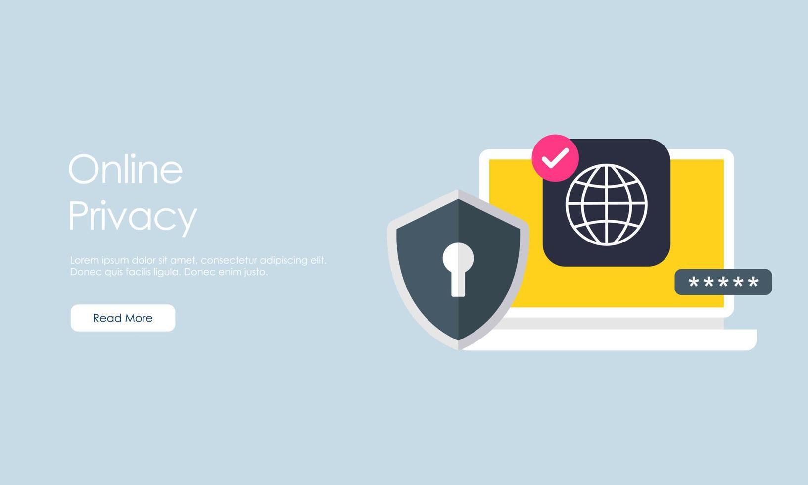 Online privacy vector illustration concept